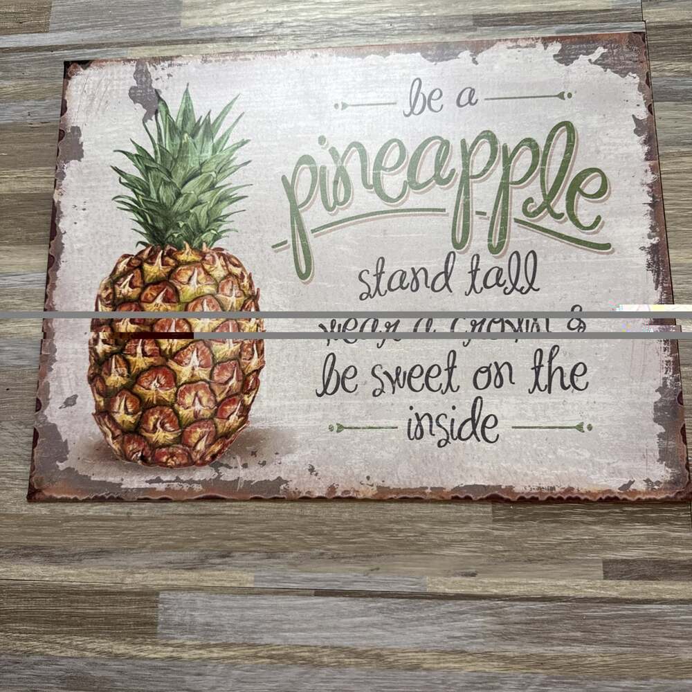 Barnyard Designs Be A Pineapple Metal Wall Sign Tropical Farmhouse Home Decor